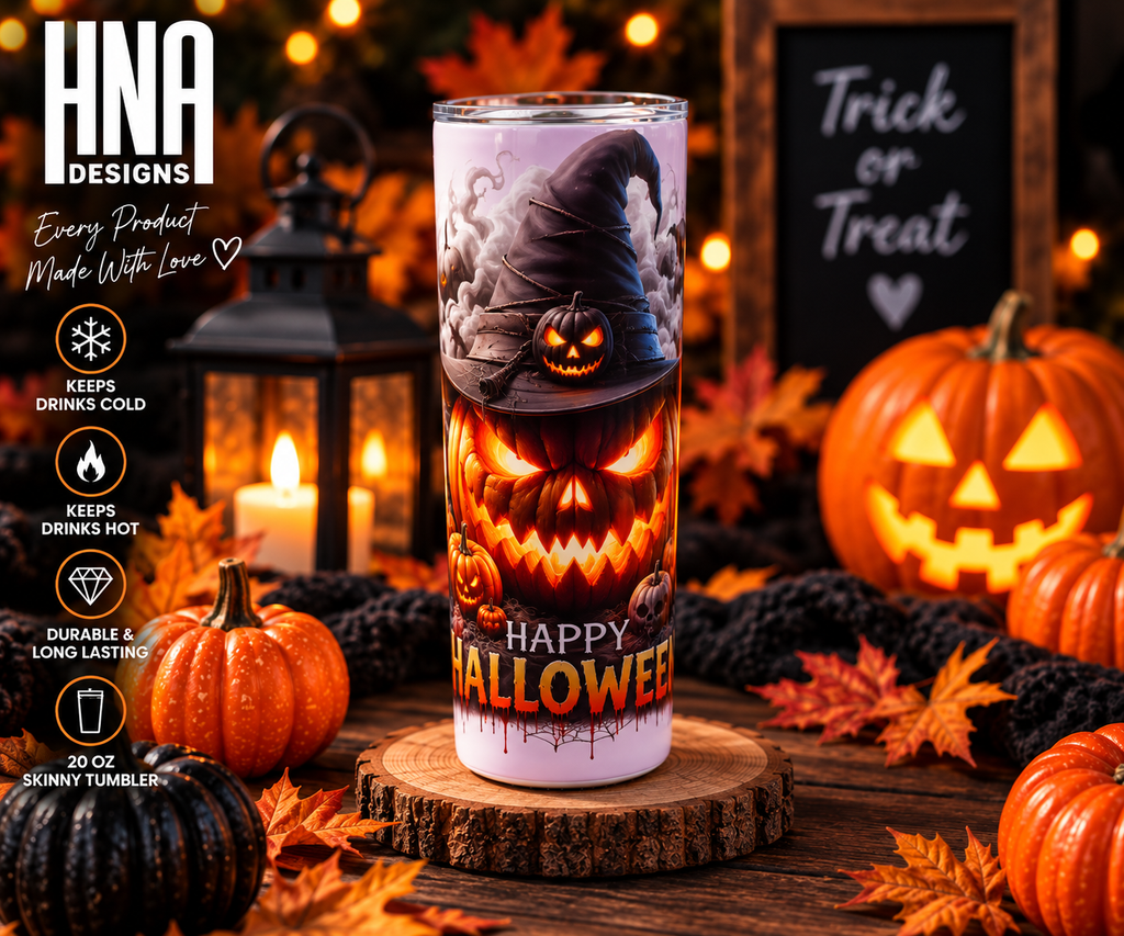20oz Skinny Tumbler Halloween Design 1
