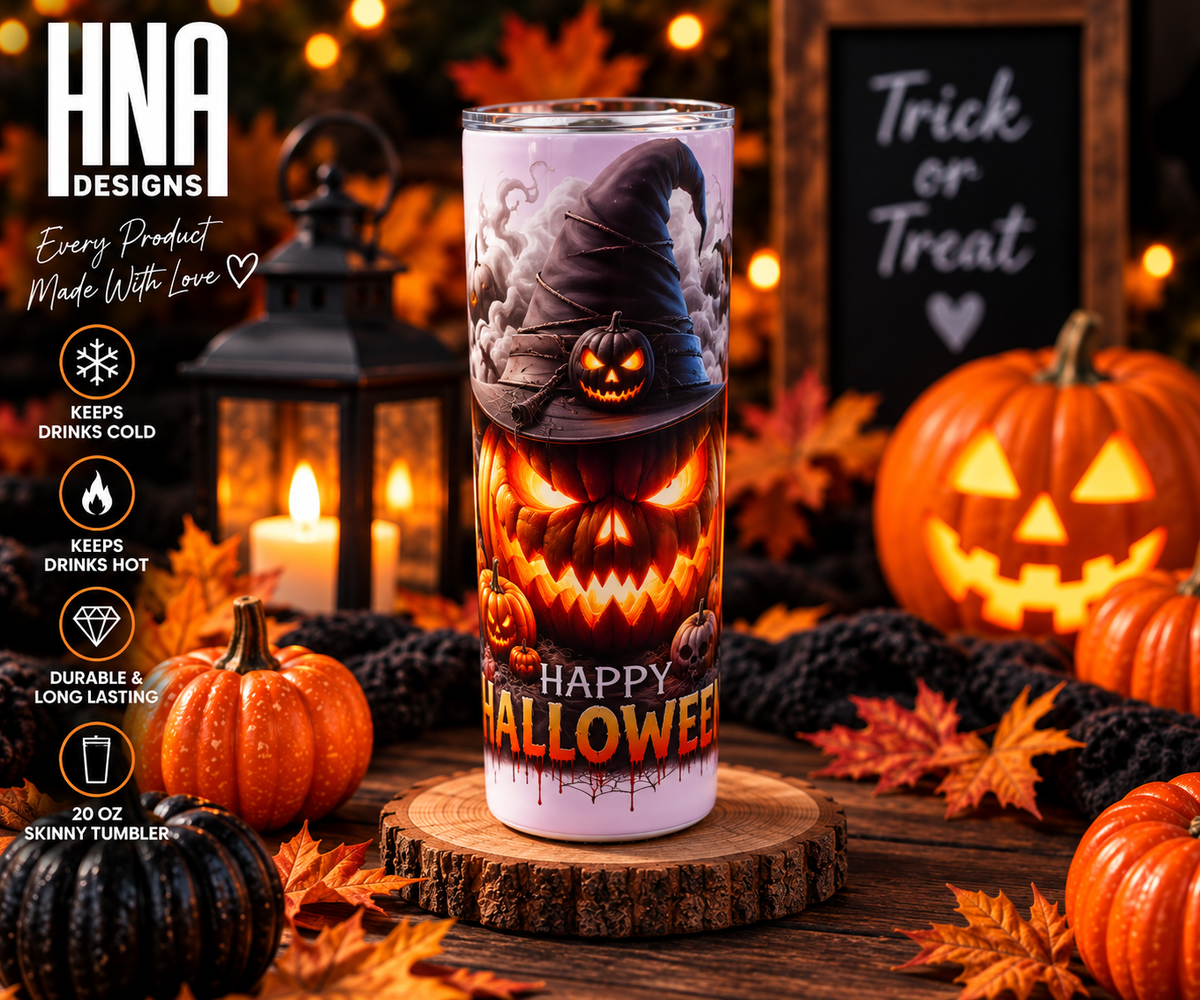 20oz Skinny Tumbler Halloween Design 1