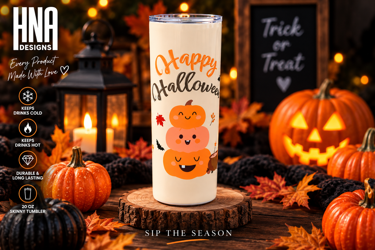 20oz Skinny Tumbler Halloween Design 2
