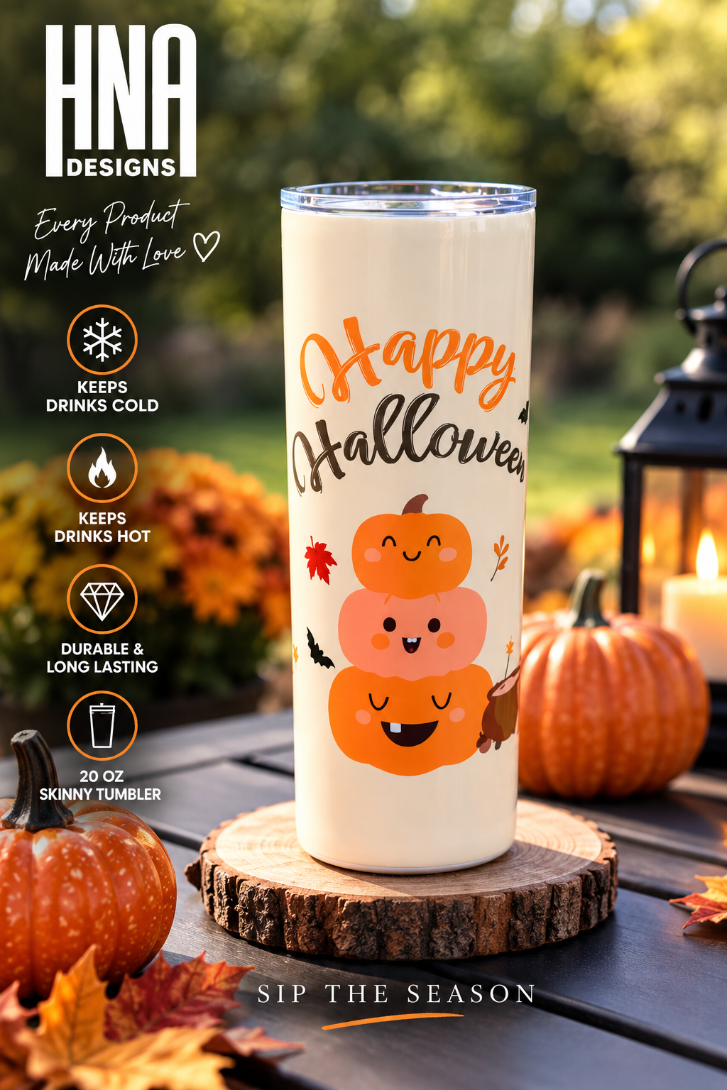 20oz Skinny Tumbler Halloween Design 2