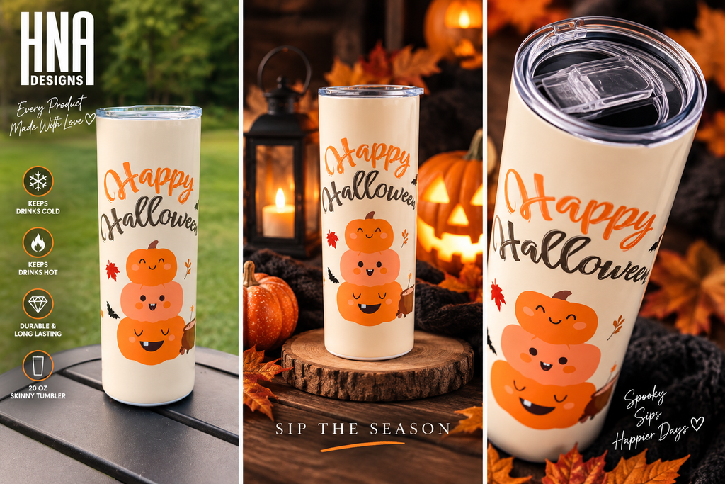 20oz Skinny Tumbler Halloween Design 2