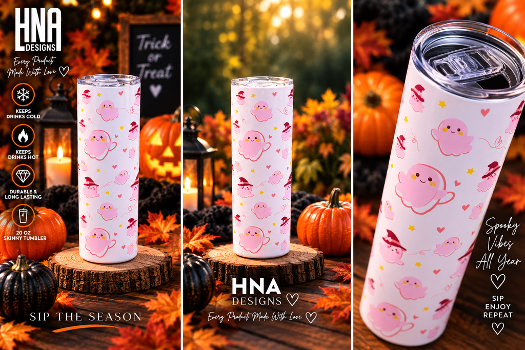 20oz Skinny Tumbler Halloween Design 4