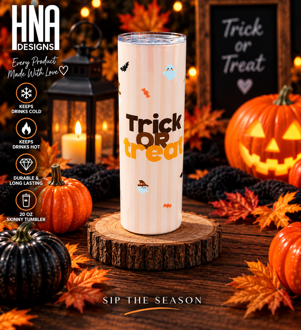 20oz Skinny Tumbler Halloween Design 3