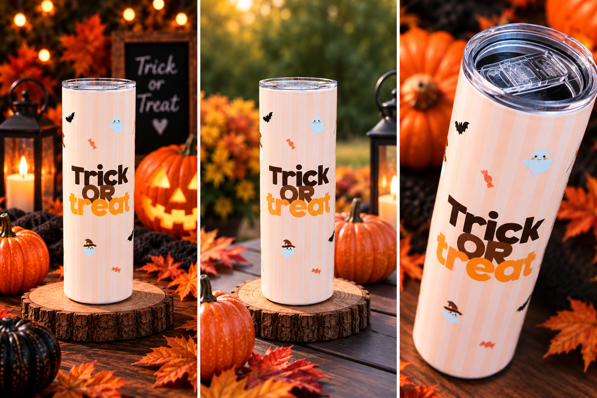 20oz Skinny Tumbler Halloween Design 3