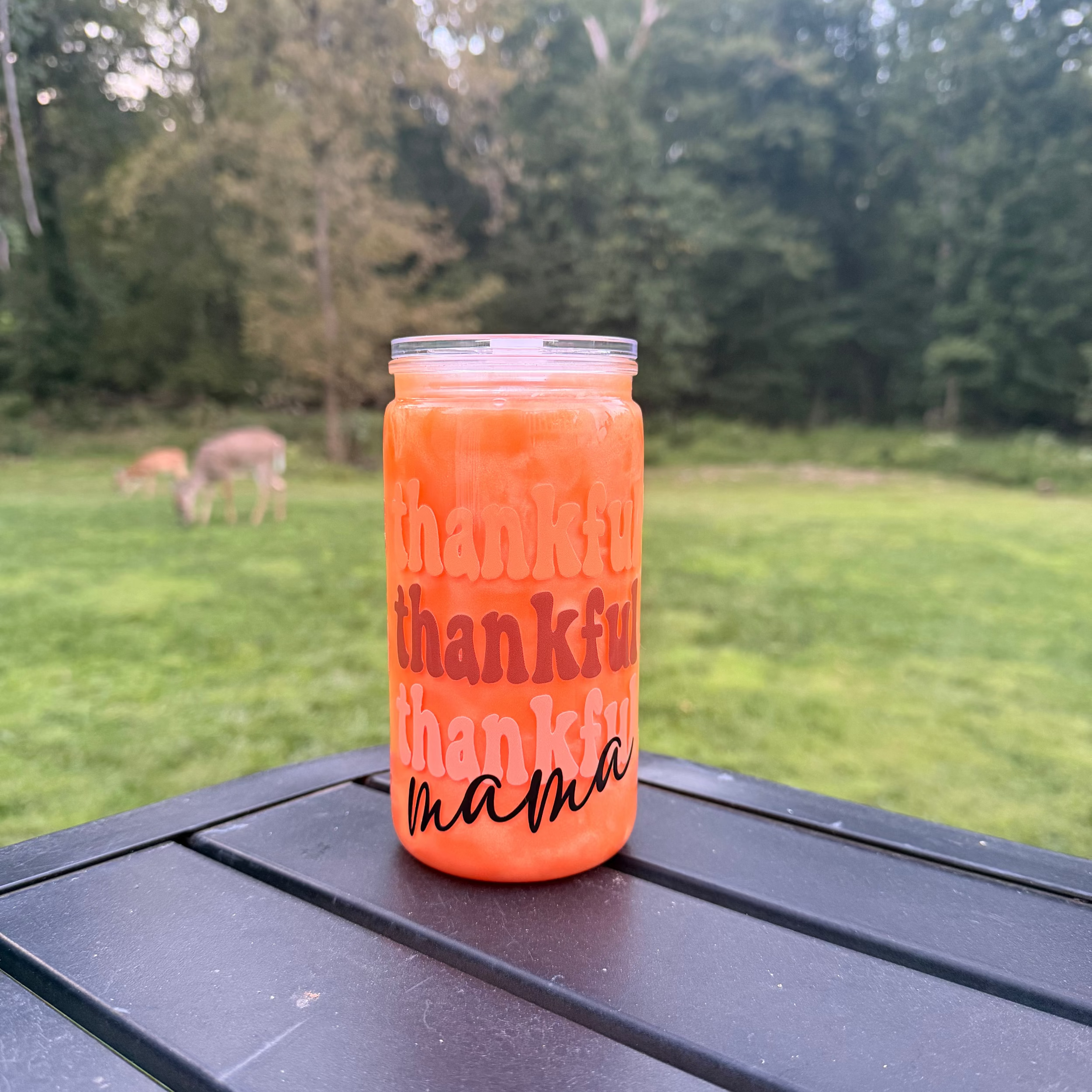 16oz Snowglobe CatEye Fall Design