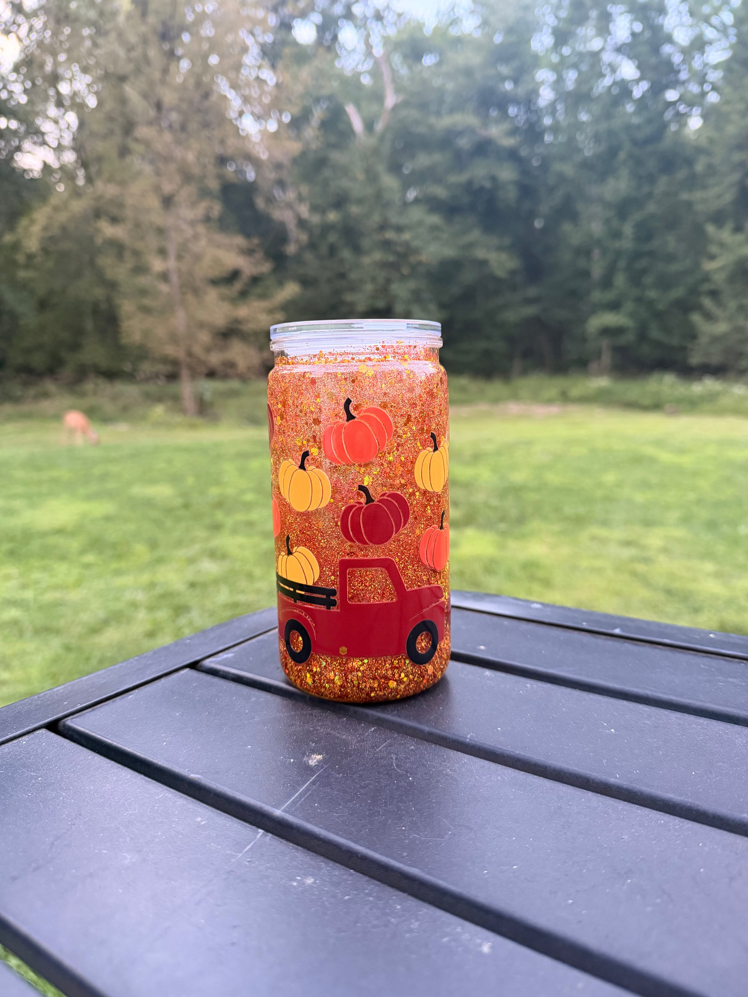 16oz Glitter Tumber Fall Design