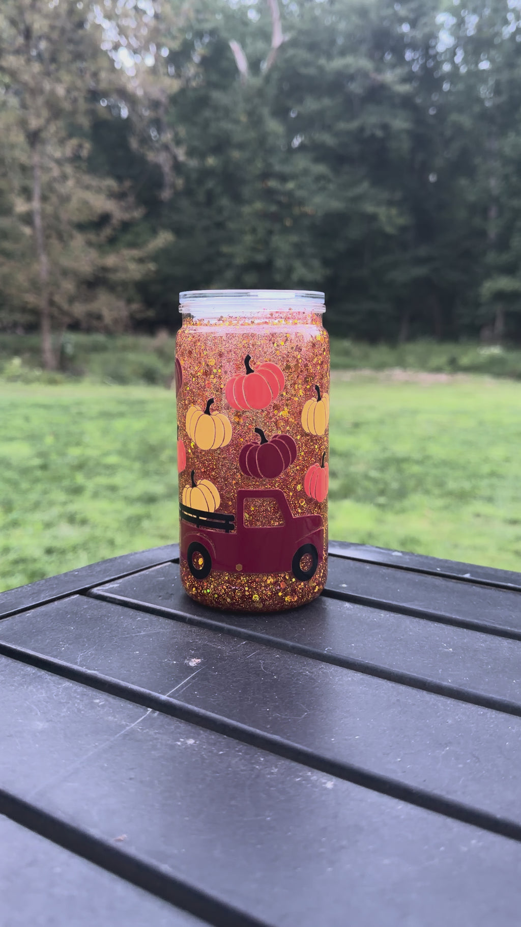 16oz Glitter Tumber Fall Design