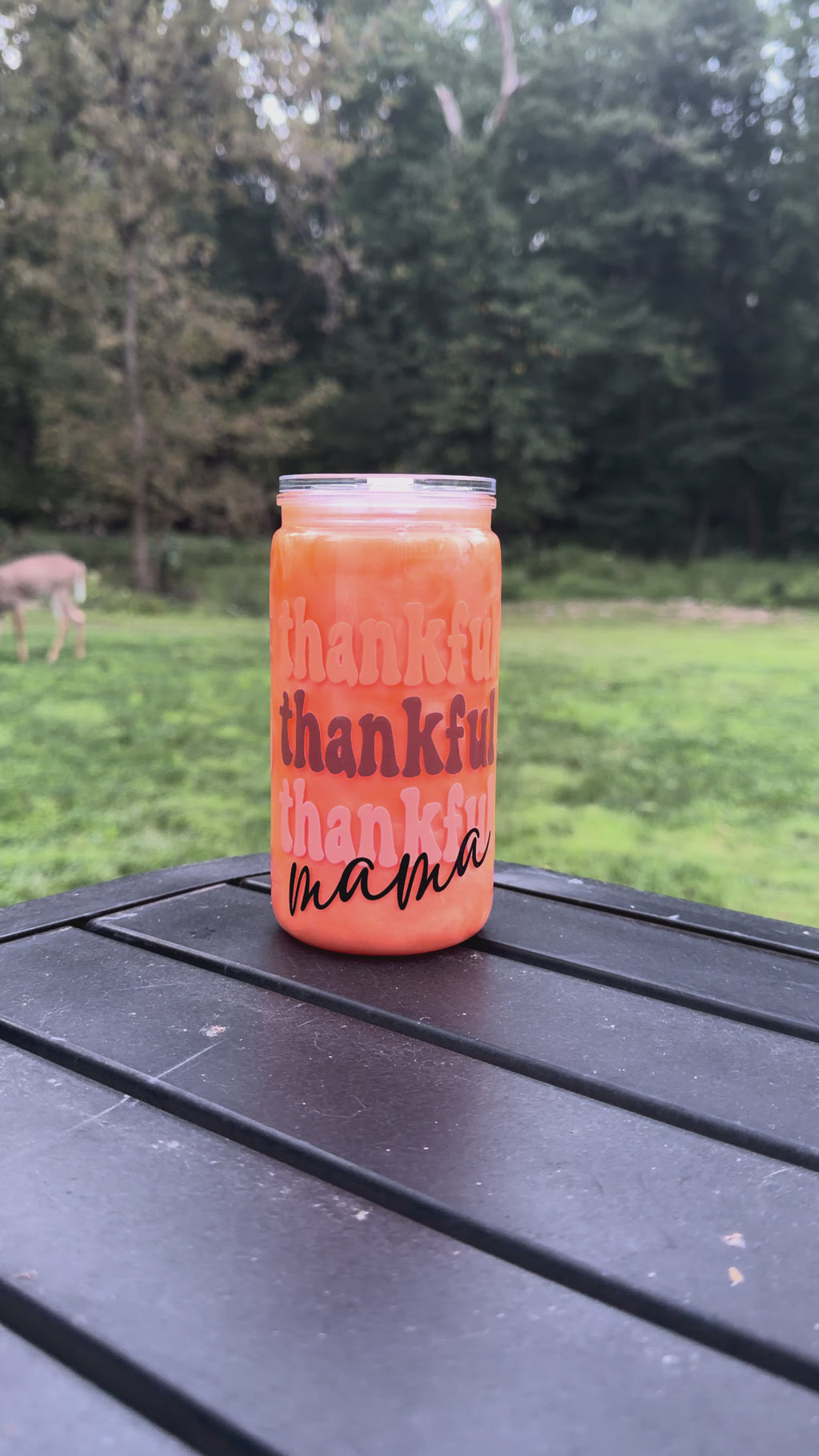 16oz Snowglobe CatEye Fall Design