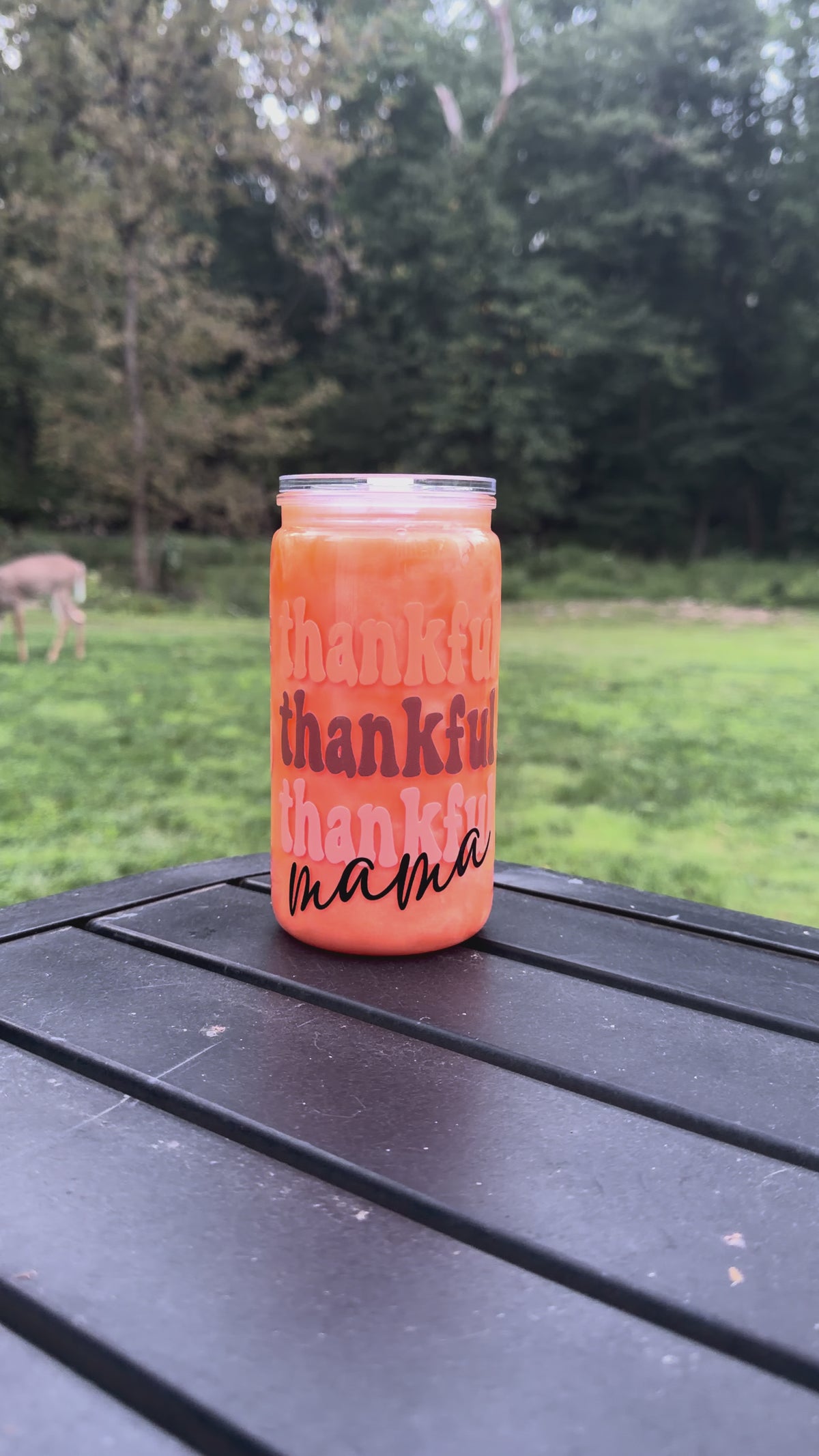 16oz Snowglobe CatEye Fall Design